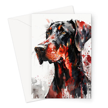Doberman 'Watercolour Collection' Greeting Card