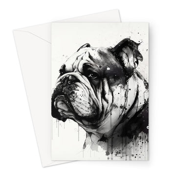 Bulldog 'Charcoal Collection' Greeting Card