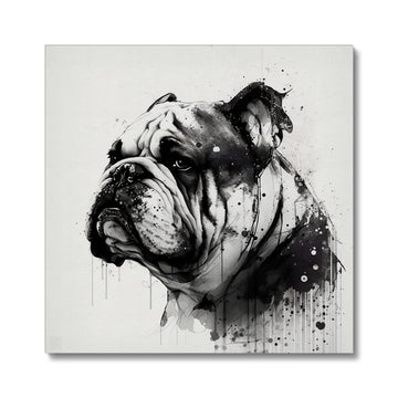 Bulldog 'Charcoal Collection' Canvas