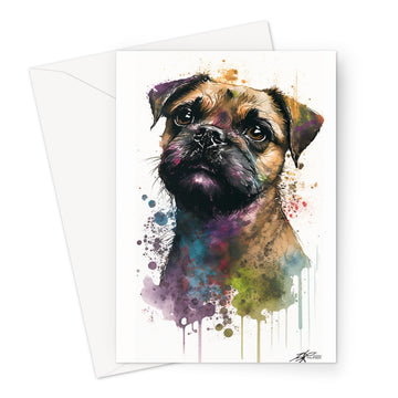 Border Terrier 'Watercolour Collection' Greeting Card