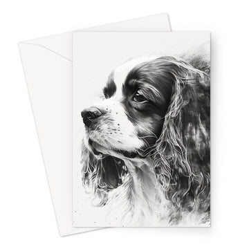 Cavalier King Charles Spaniel 'Charcoal Collection' Greeting Card