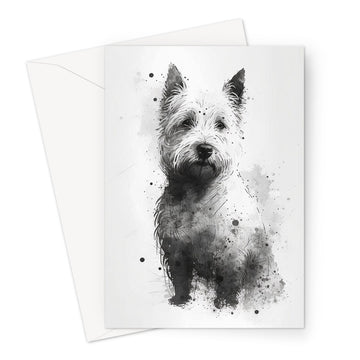 West Highland White Terrier 'Charcoal Collection' Greeting Card