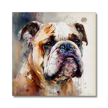 Bulldog 'Watercolour Collection' Canvas