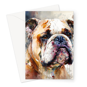 Bulldog 'Watercolour Collection' Greeting Card
