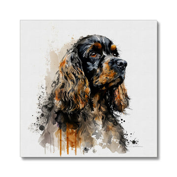 Cocker Spaniel Pet Portrait 'Watercolour Collection' Canvas