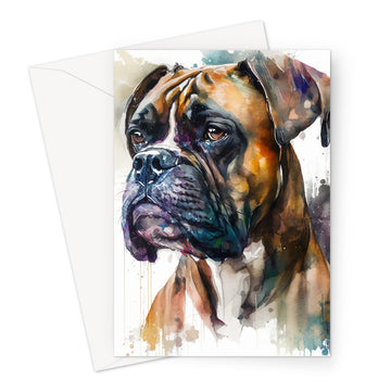 Boxer 'Watercolour Collection' Greeting Card