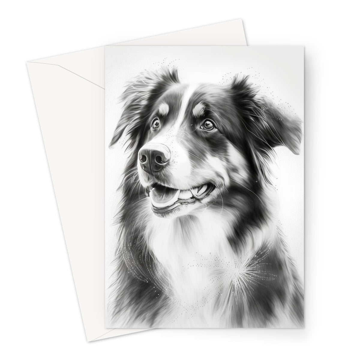 Australian Shepherd  'Charcoal Collection' Greeting Card