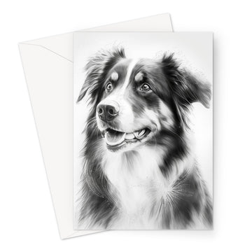 Australian Shepherd  'Charcoal Collection' Greeting Card