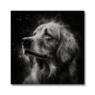 Golden Retriever 'Charcoal Collection' Canvas