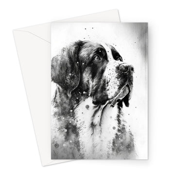 St Bernard 'Charcoal Collection' Greeting Card