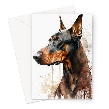 Doberman 'Watercolour Collection' Greeting Card