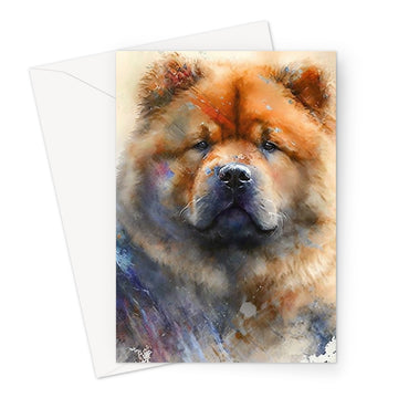 Chow Chow Pet Portrait 'Watercolour Collection' Greeting Card