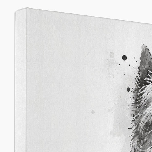 West Highland White Terrier 'Charcoal Collection' Canvas