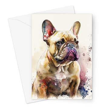 French Bulldog 'Watercolour Collection' Greeting Card