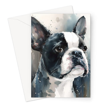 Boston Terrier 'Watercolour Collection' Greeting Card