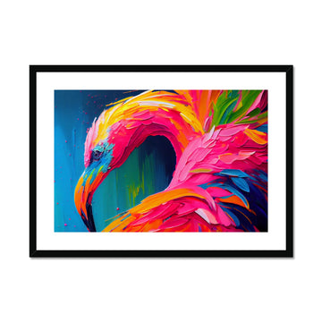 Flamingo 'Abstract Acrylic Collection' Framed & Mounted Print