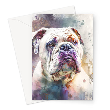 Bulldog 'Watercolour Collection' Greeting Card