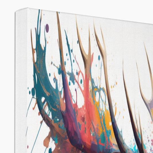 Bull Elk Landscape 'Paint Splash Collection' Canvas