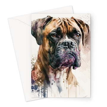 Boxer 'Watercolour Collection' Greeting Card