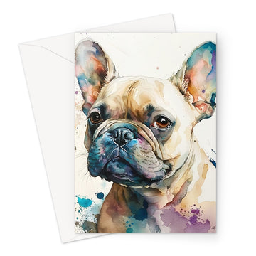 French Bulldog 'Watercolour Collection' Greeting Card