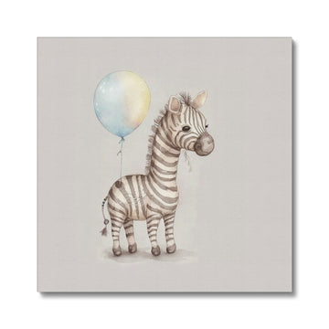 Kids Nursery Zebra 'Holding the Ballon' Canvas