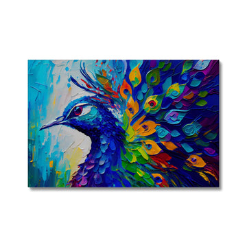 Indian peafowl 'Abstract Acrylic Collection' Canvas