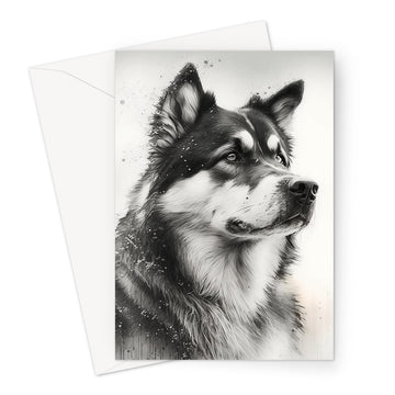 Alaskan Malamute 'Charcoal Collection' Greeting Card