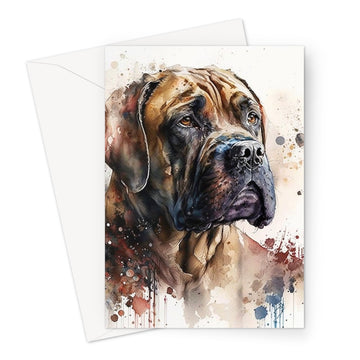 Boerboel Pet Portrait 'Watercolour Collection' Greeting Card