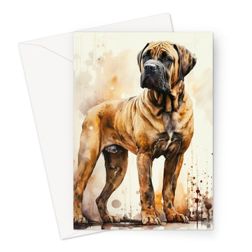 Boerboel Pet Portrait 'Watercolour Collection' Greeting Card