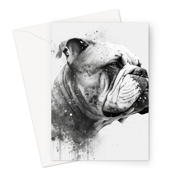 Bulldog 'Charcoal Collection' Greeting Card