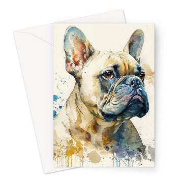 French Bulldog 'Watercolour Collection' Greeting Card