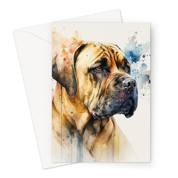 Boerboel Pet Portrait 'Watercolour Collection' Greeting Card