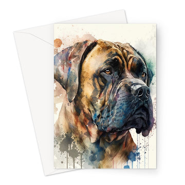 Boerboel Pet Portrait 'Watercolour Collection' Greeting Card