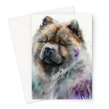 Chow Chow Pet Portrait 'Watercolour Collection' Greeting Card