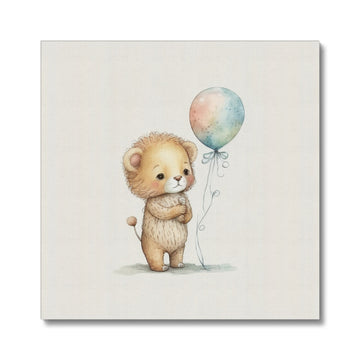 Kids Nursery Lion 'Holding the Ballon' Canvas