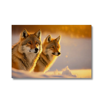 Arctic Wolves Landscape 'Natural Collection' Canvas