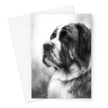 St Bernard 'Charcoal Collection' Greeting Card