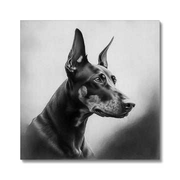 Doberman 'Charcoal Collection' Canvas