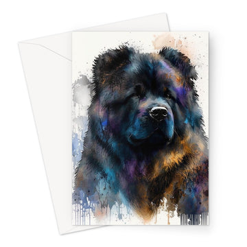 Chow Chow Pet Portrait 'Watercolour Collection' Greeting Card