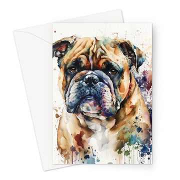 Bulldog 'Watercolour Collection' Greeting Card