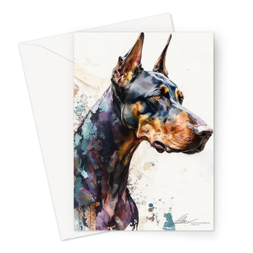 Doberman 'Watercolour Collection' Greeting Card