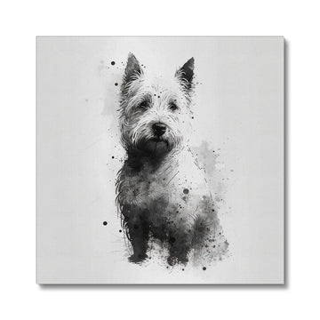 West Highland White Terrier 'Charcoal Collection' Canvas