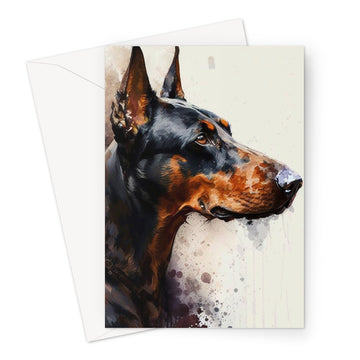 Doberman 'Watercolour Collection' Greeting Card