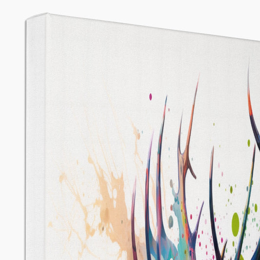 Bull Elk Landscape 'Paint Splash Collection' Canvas