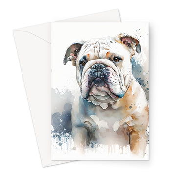 Bulldog 'Watercolour Collection' Greeting Card