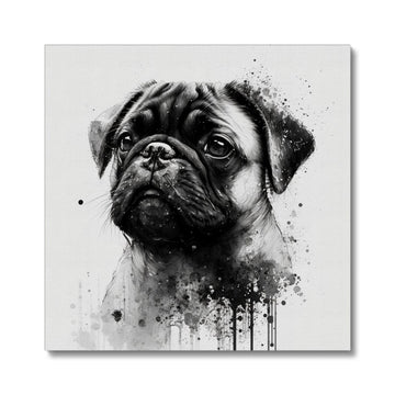 Pug 'Charcoal Collection' Canvas