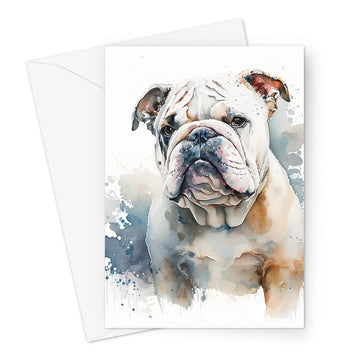 Bulldog 'Watercolour Collection' Greeting Card