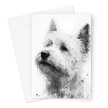 West Highland White Terrier 'Charcoal Collection' Greeting Card