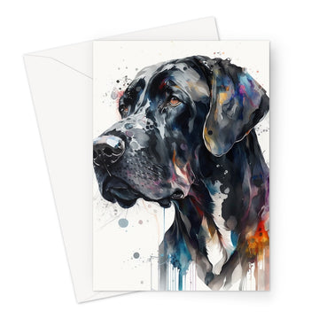 Great Dane 'Watercolour Collection' Greeting Card