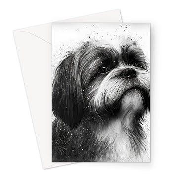 Shih Tzu 'Charcoal Collection' Greeting Card